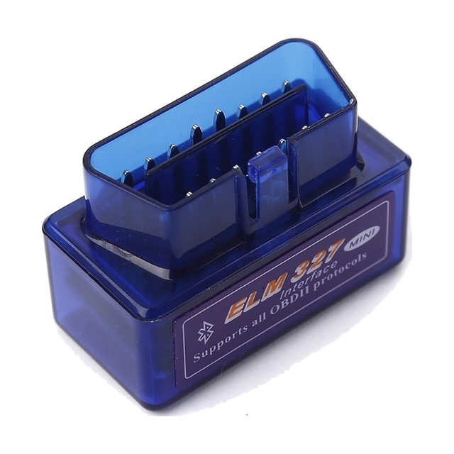 Mini ELM327 Bluetooth v2.1 amb carcassa blava transparent
