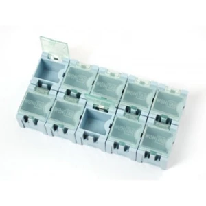 10 capsetes components SMD modulars amb tapa per a emmagatzematge electrònic
