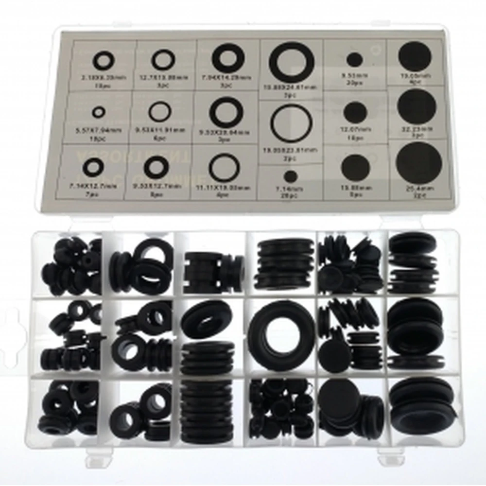 125pcs Assortiment de Passacables, Passafils i Taps Cecs - 12 Mides