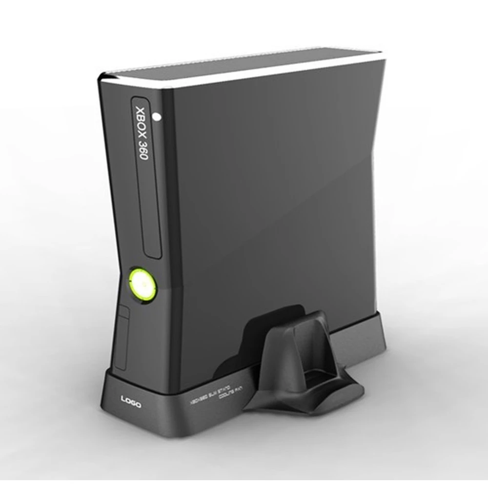 Detalle de ventiladores en el soporte vertical Xbox 360 Slim