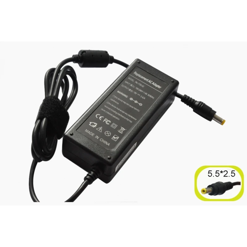 Adaptador de corrent compatible Toshiba 19V 3.42A - 5.5 * 2.5 per a portàtil