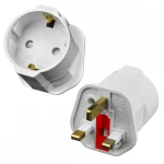 Adaptador d'endoll euro a UK amb fusible inclòs per a viatges segurs