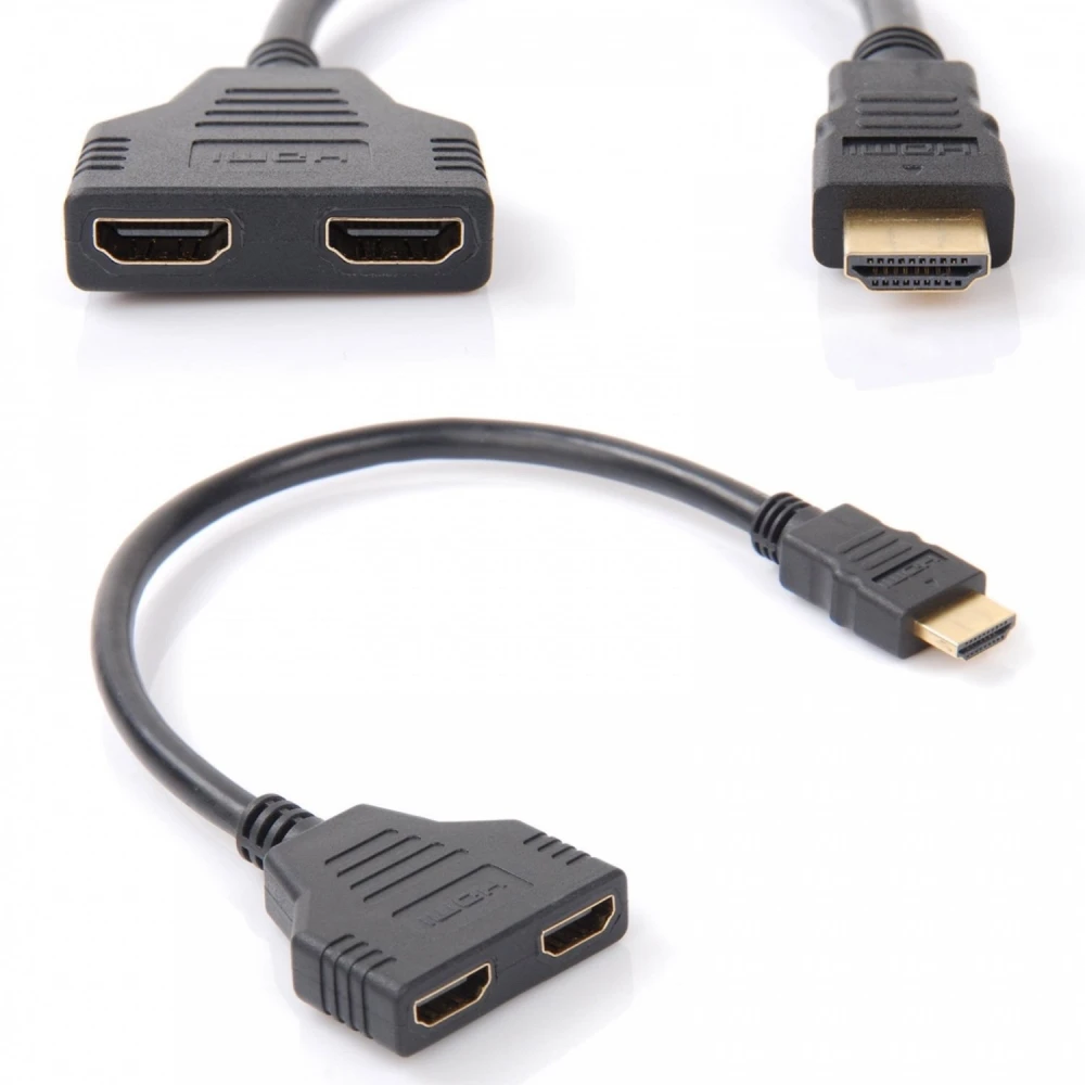 Adaptador HDMI mascle a 2 sortides HDMI femella splitter satkit