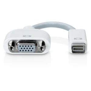 Adaptador Mini DVI a VGA per connectar monitors i projectors en Mac i PC