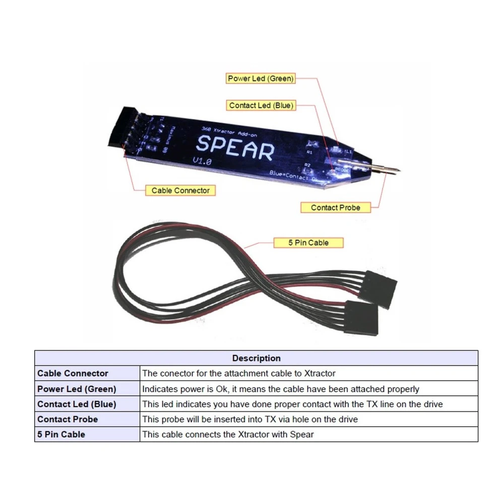 Adaptador Spear per a 360 Xtractor: extreu keys Liteon sense soldar