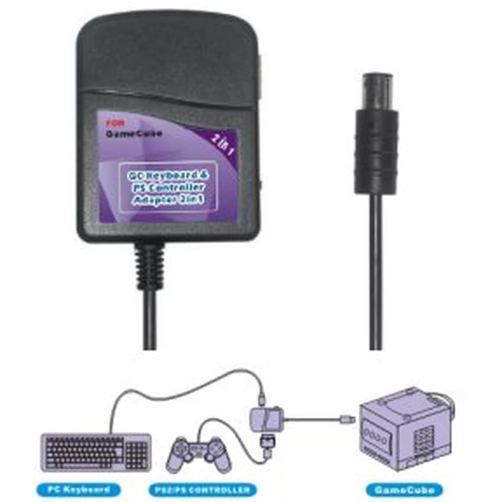 Adaptador teclat + comandament PS2/PSX per a Nintendo GameCube compatible i funcional