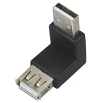 Adaptador USB mascle a USB femella angle 90º per a connexions compactes i segures