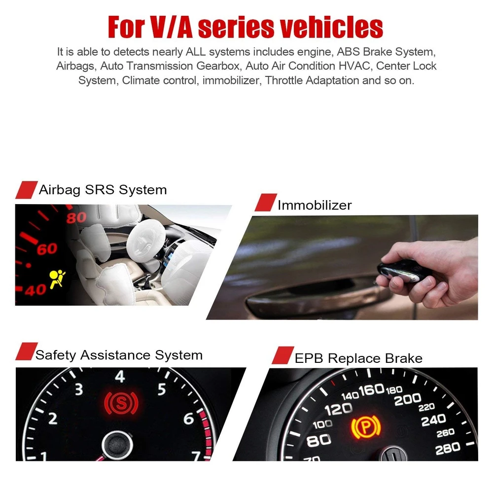 Ancel VD500 OBD2 per a VW, Audi, Seat i Skoda - lector de codis i diagnòstic
