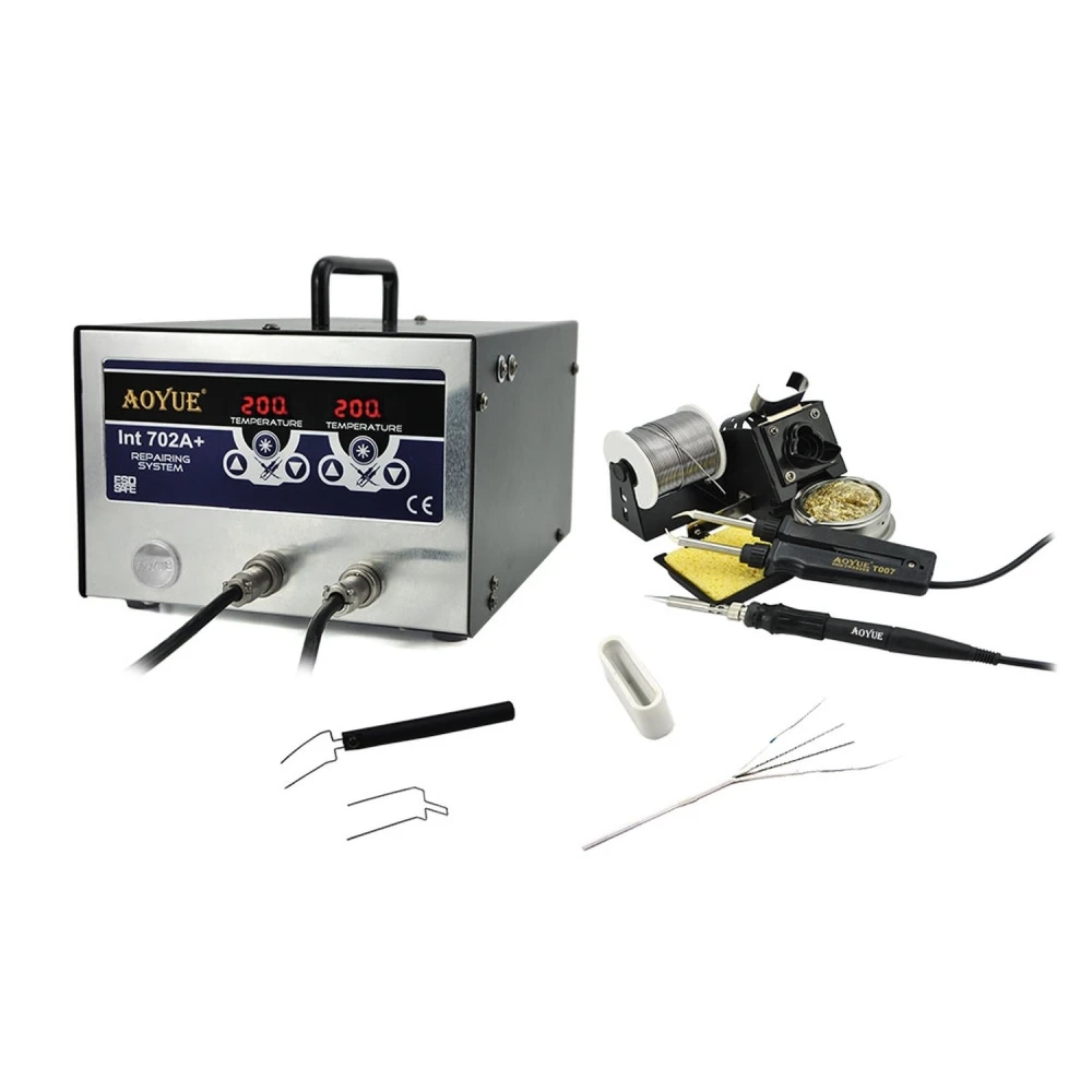 Aoyue Int 702a+ estación de soldadura con soldador y pinza para reparación PCB