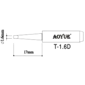 Aoyue T1,6d punta de soldador de recanvi per a estacions de soldadura