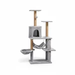 Arbre rascador per a gats 125 cm amb hamaca, cova i pals de sisal