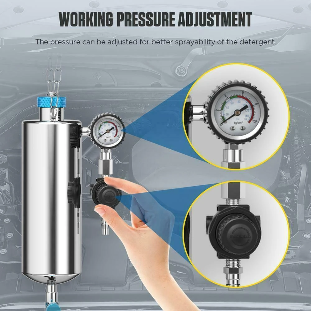 AUTOOL C100 Inyector de Combustible Limpiador Gasolina con Adaptadores para Coche