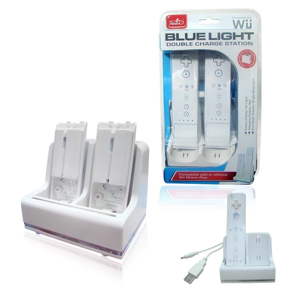 Base de càrrega Wii Remote 2 comandaments amb bateria recarregable i estació dual