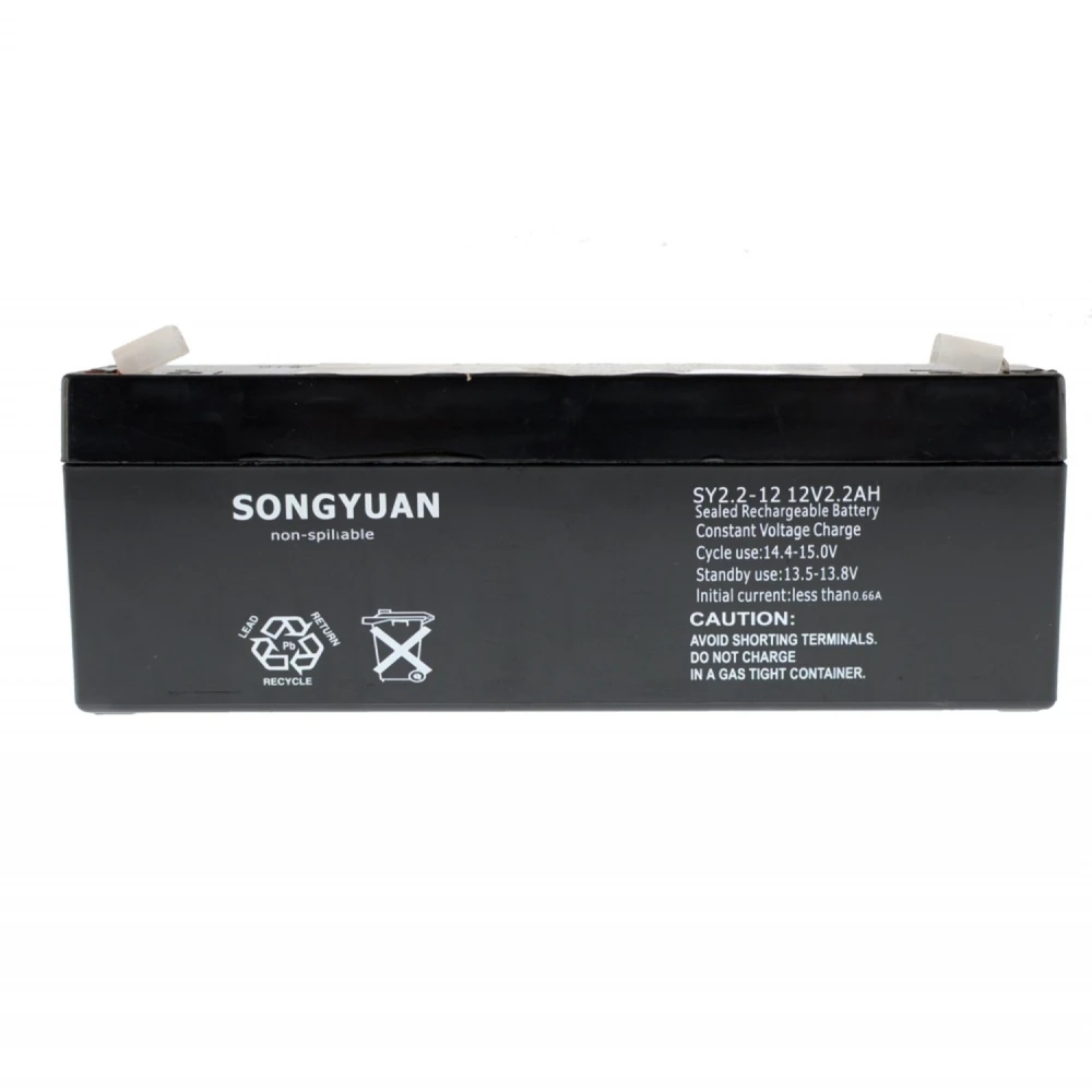 Bateria gel plom 12V 2.2Ah SY2.2-12 per a alarmes i joguines elèctriques