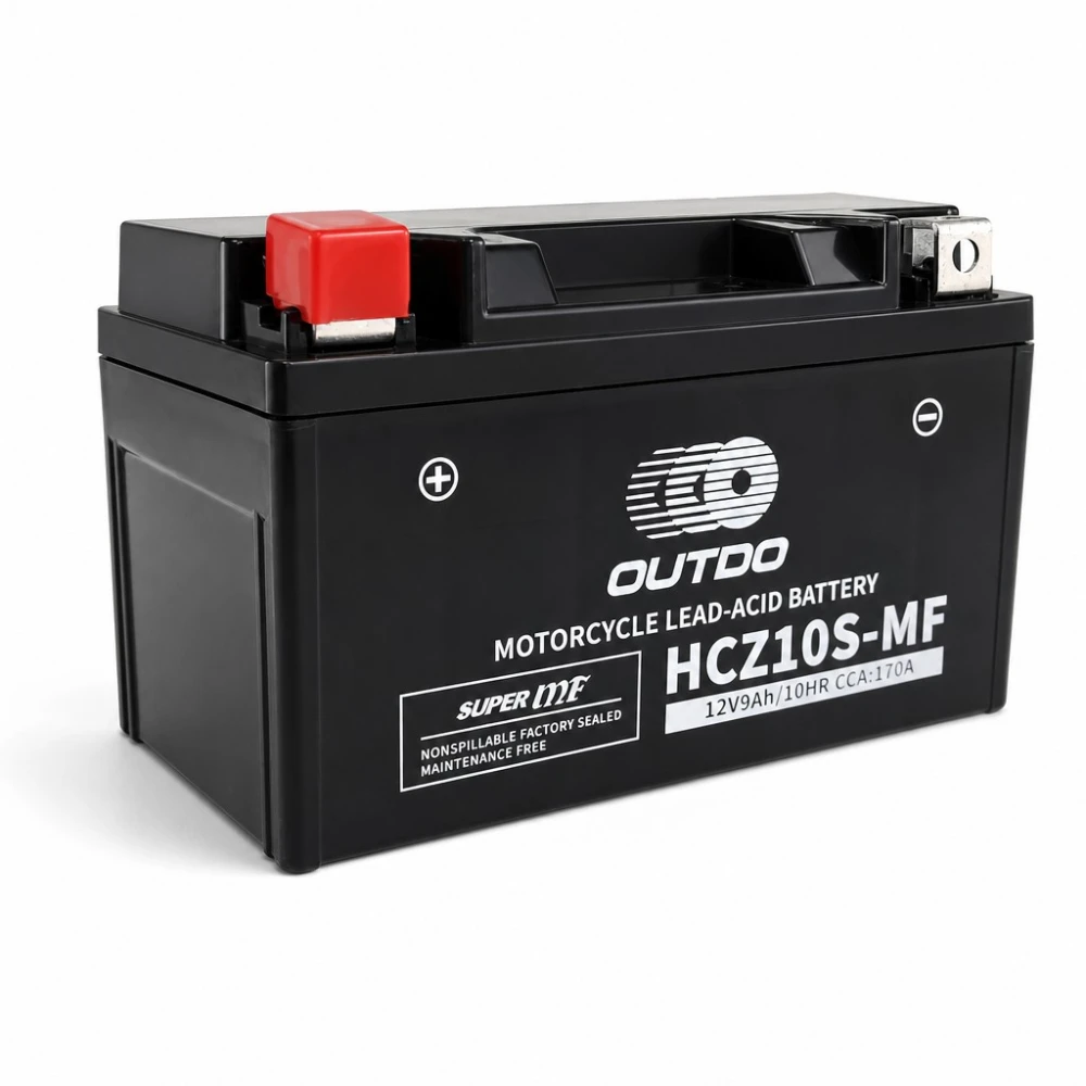 Bateria Moto AGM 12V 9Ah OUTDO HCZ10S-MF - Compatible Yuasa YTZ10S(-BS) / GTZ10S / ETZ10S