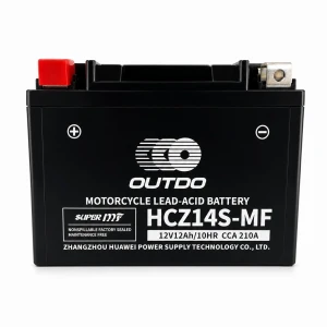 Bateria Moto AGM 12V 12Ah OUTDO HCZ14S-MF - Compatible Yuasa YTZ14S(-BS) / GTZ14S / ETZ14S