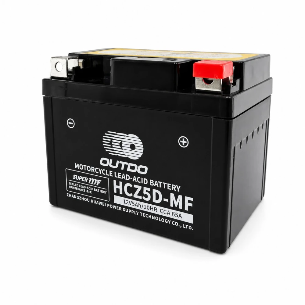 Bateria Moto AGM 12V 5Ah OUTDO HCZ5D-MF - Compatible Yuasa YTZ7S-BS / GTZ7S / ETZ5L-BS