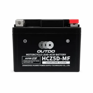 OUTDO Bateria Moto AGM 12V 5Ah OUTDO HCZ5D-MF - Compatible Yuasa YTZ7S-BS / GTZ7S / ETZ5L-BS