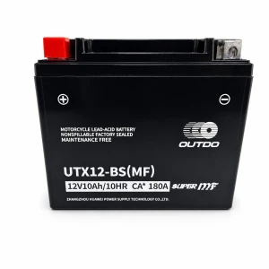 satkit Bateria Moto AGM 12V 10Ah OUTDO UTX12-BS(MF) - Compatible Yuasa YTX12-BS / GTX12-BS / ETX12-BS
