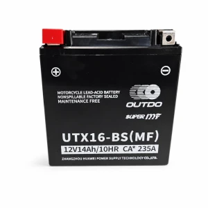 OUTDO Bateria Moto AGM 12V 14Ah OUTDO UTX16-BS(MF) - Compatible Yuasa YTX16-BS / GTX16-BS / ETX16-BS / 16-B