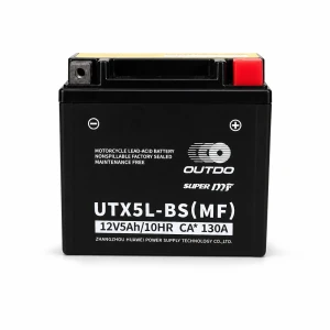 Bateria Moto AGM 12V 5Ah OUTDO UTX5L-BS(MF) - Compatible Yuasa YTX5L-BS / GTX5L-BS / ETX5L-BS
