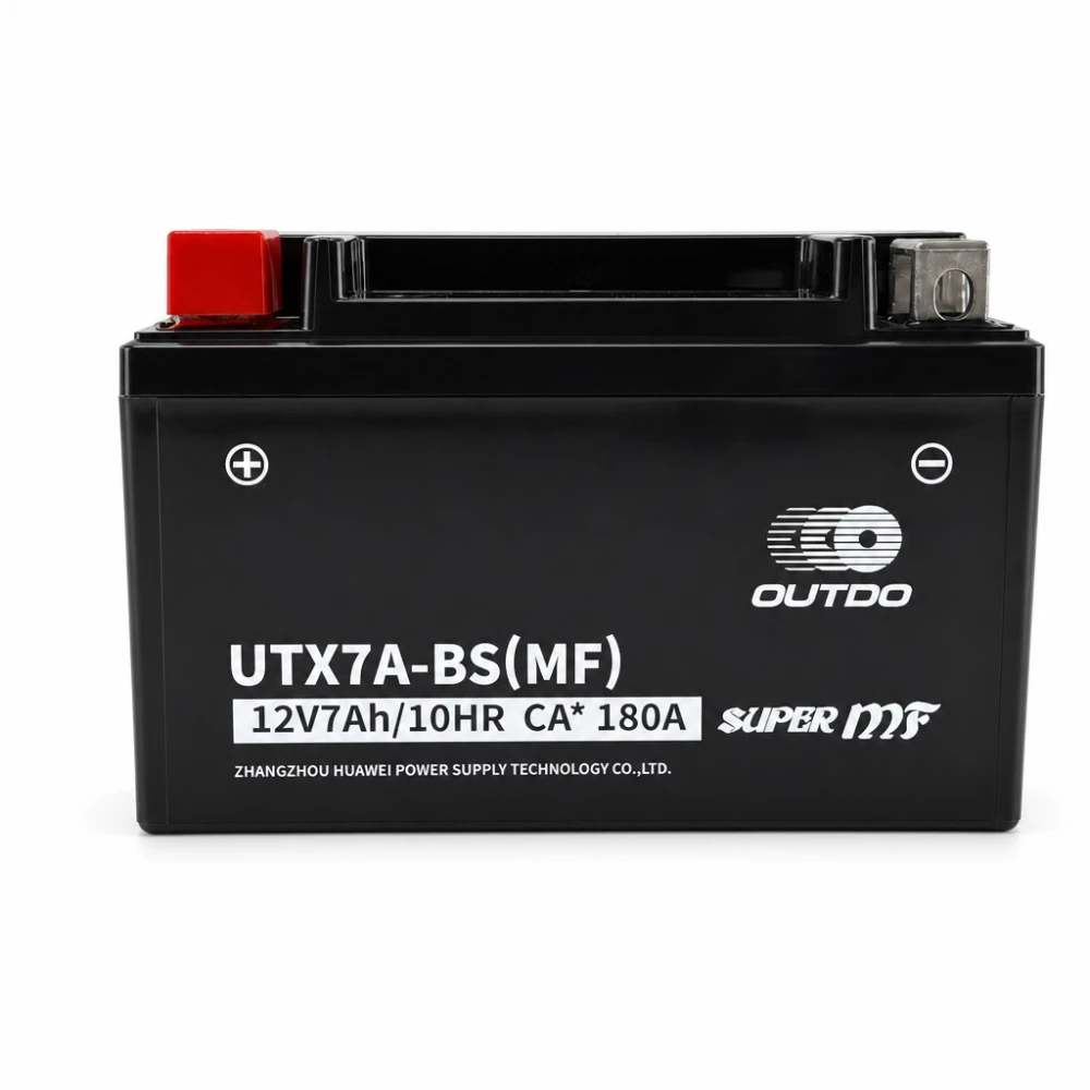 Bateria Moto AGM 12V 7Ah OUTDO UTX7A-BS(MF) - Compatible Yuasa YTX7A-BS / GTX7A-BS / ETX7A-BS