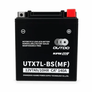OUTDO Bateria Moto AGM 12V 7Ah OUTDO UTX7L-BS(MF) - Compatible Yuasa YTX7L-BS / GTX7L-BS / ETX7L-BS