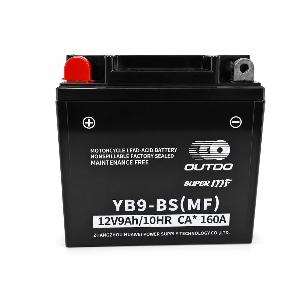 Bateria Moto AGM 12V 9Ah OUTDO YB9-BS(MF) - Compatible Yuasa YB9-B / GS GM9Z-3B-1 / GS YB9-B / 12N9-4B-1 (flooded)