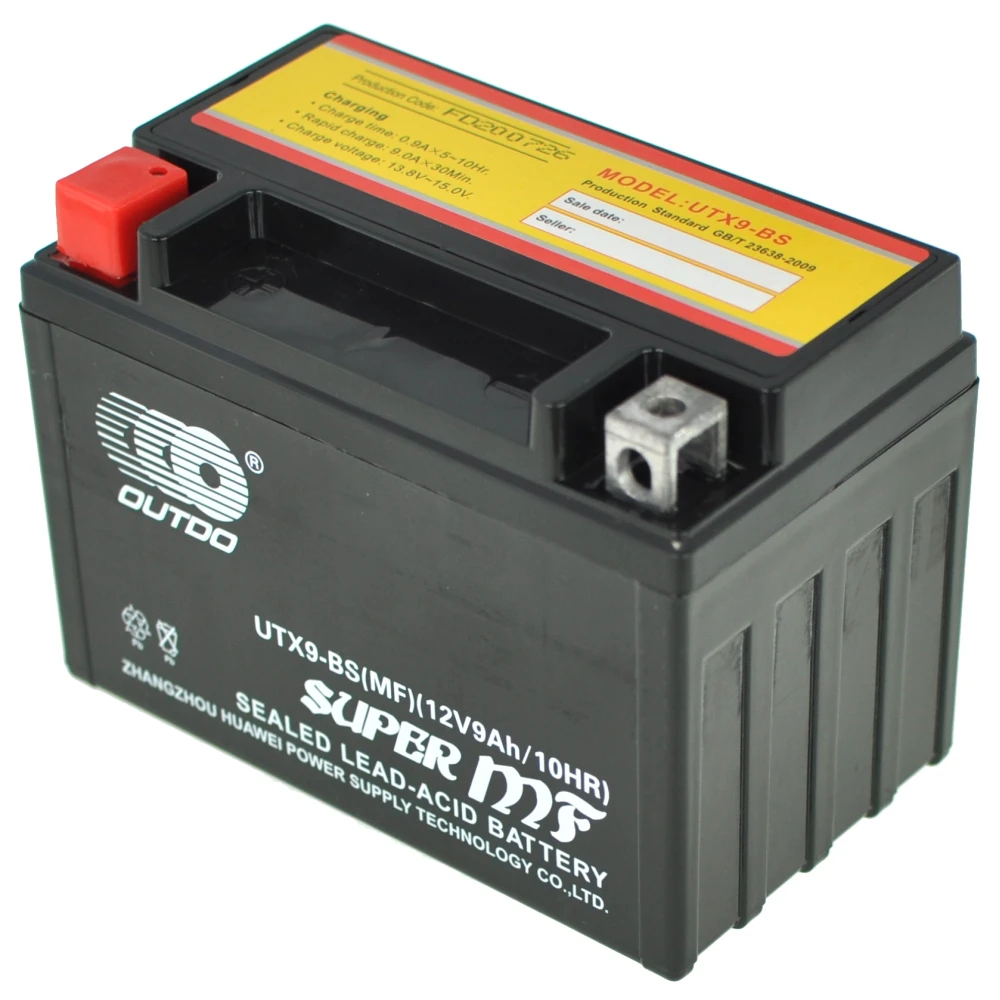 Bateria moto UTX9A YTX9-BS gel d'alt rendiment i llarga durada
