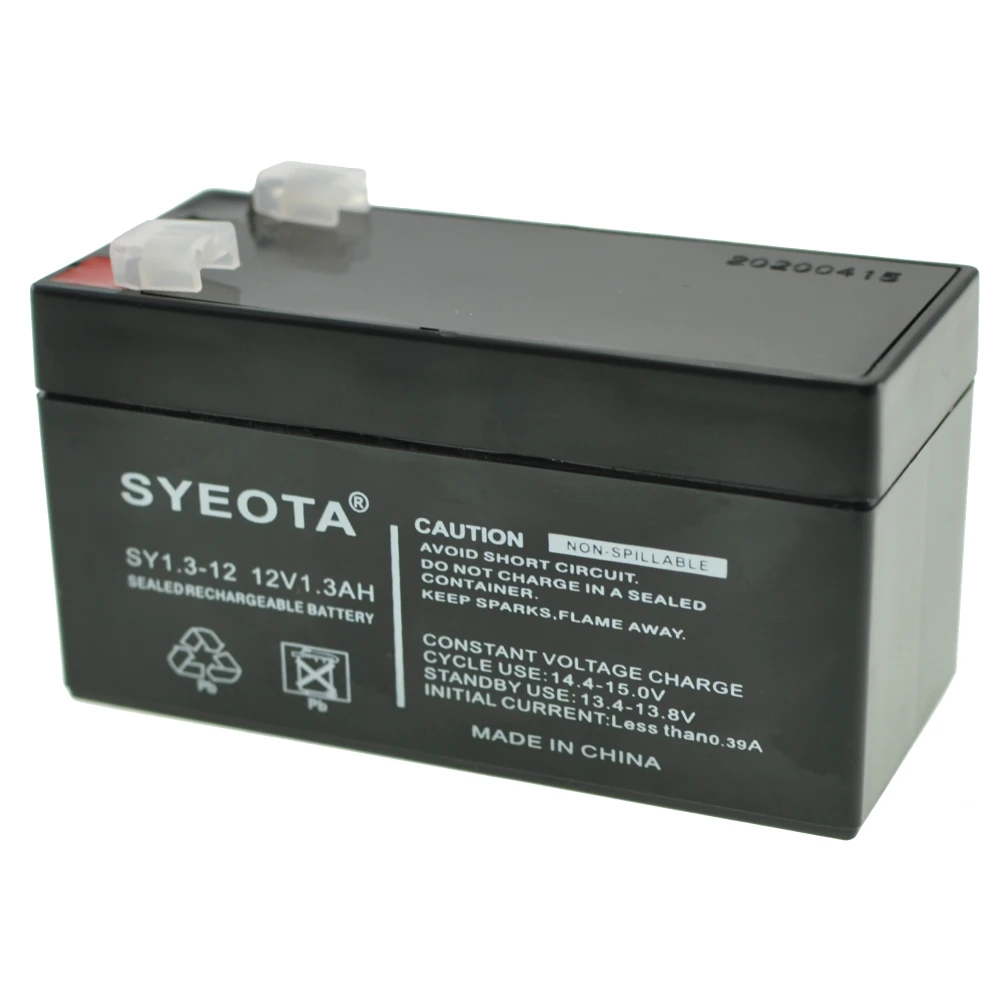 Bateria de plom 12V 1.3Ah recarregable SY1.3-12 per a alarmes, balances i joguines