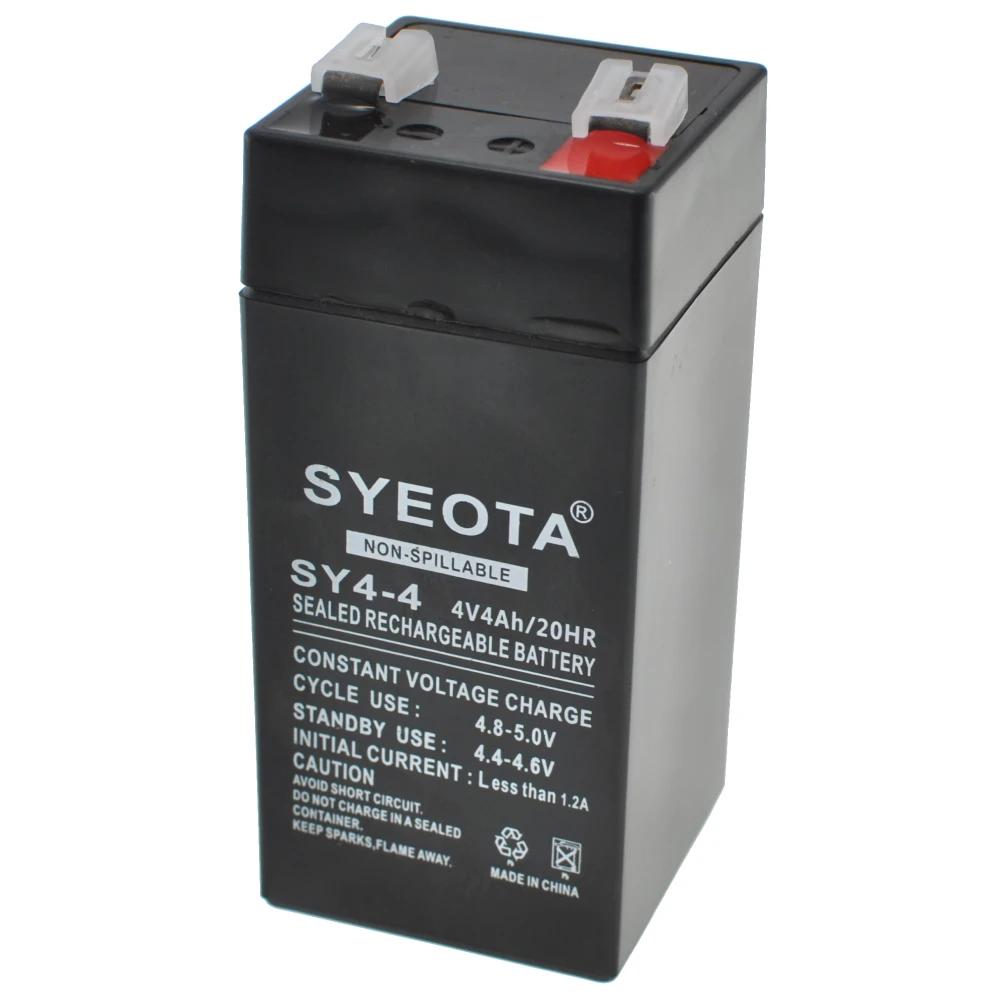 Bateria de plom 4V 4Ah recarregable SY4-4 per a alarmes, balances i joguines