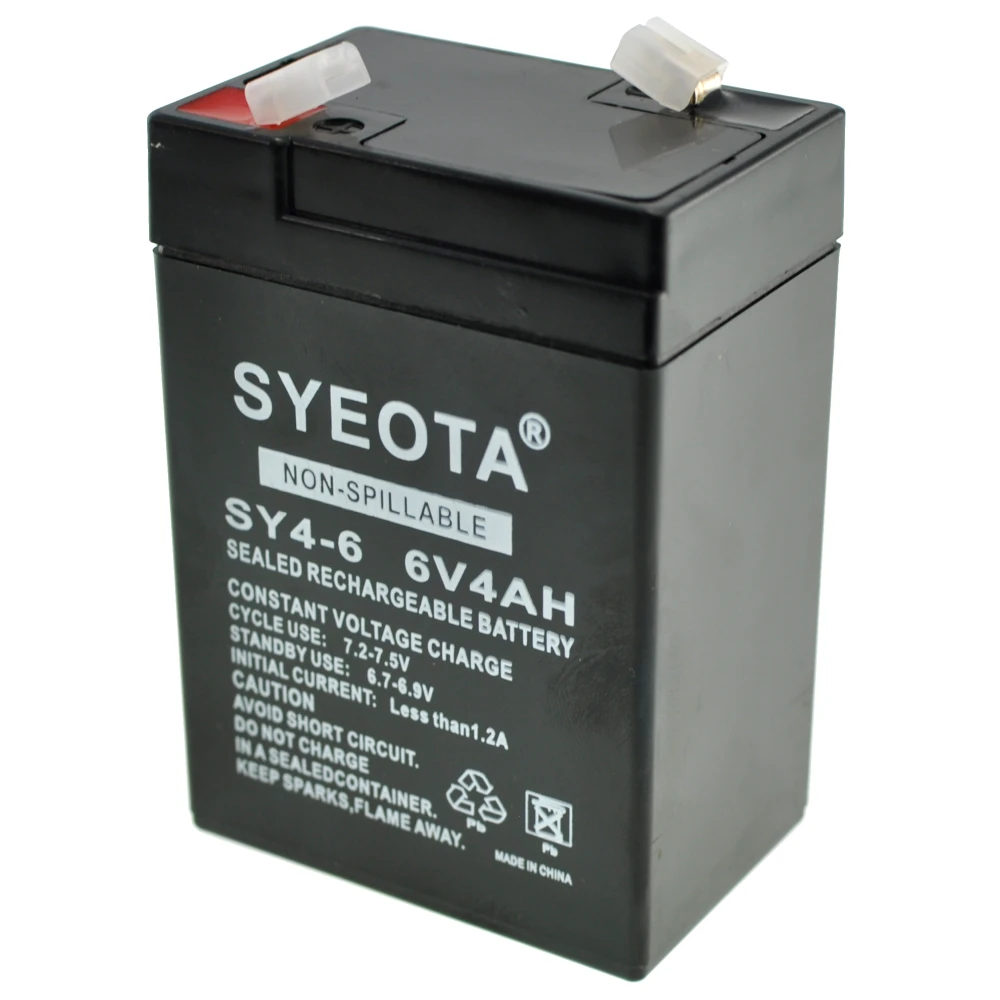 Bateria de plom 6V 4Ah recarregable SY4-6 per a alarmes, balances i joguines