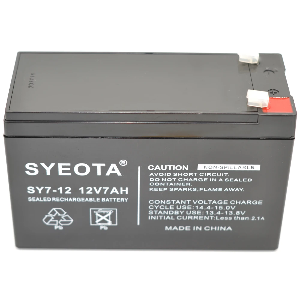 Bateria plom recarregable 12V 7Ah SY7-12 per a alarmes, UPS i més