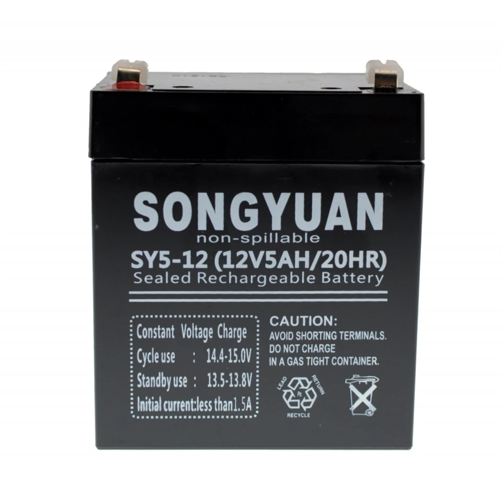 Bateria de plom segellada recarregable 12V 5Ah SY5-12 per a SAI, UPS i patinet elèctric