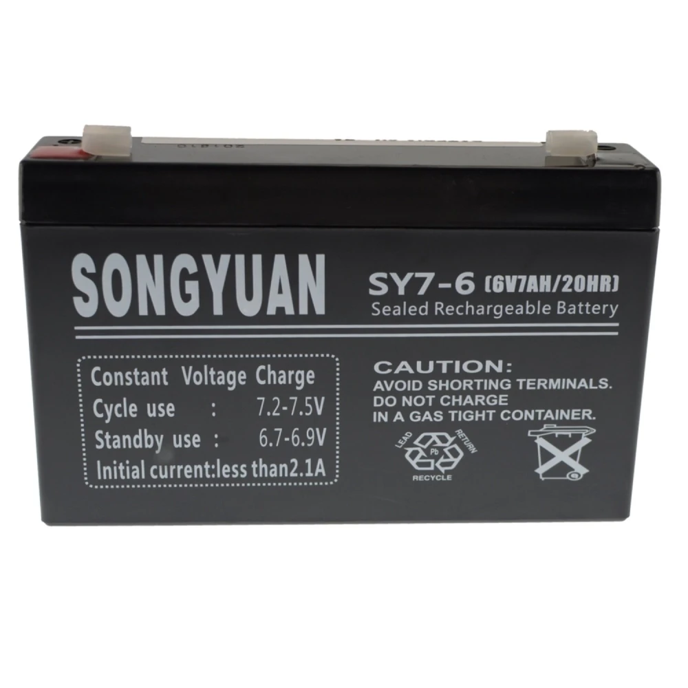 Bateria de plom segellada recarregable 6V 7Ah SY7-6 per a alarmes i UPS