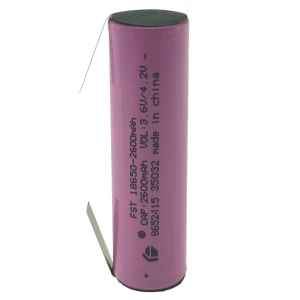 Bateria recarregable 18650 2600mAh 3,7V amb llengüeta per soldar d'alta qualitat