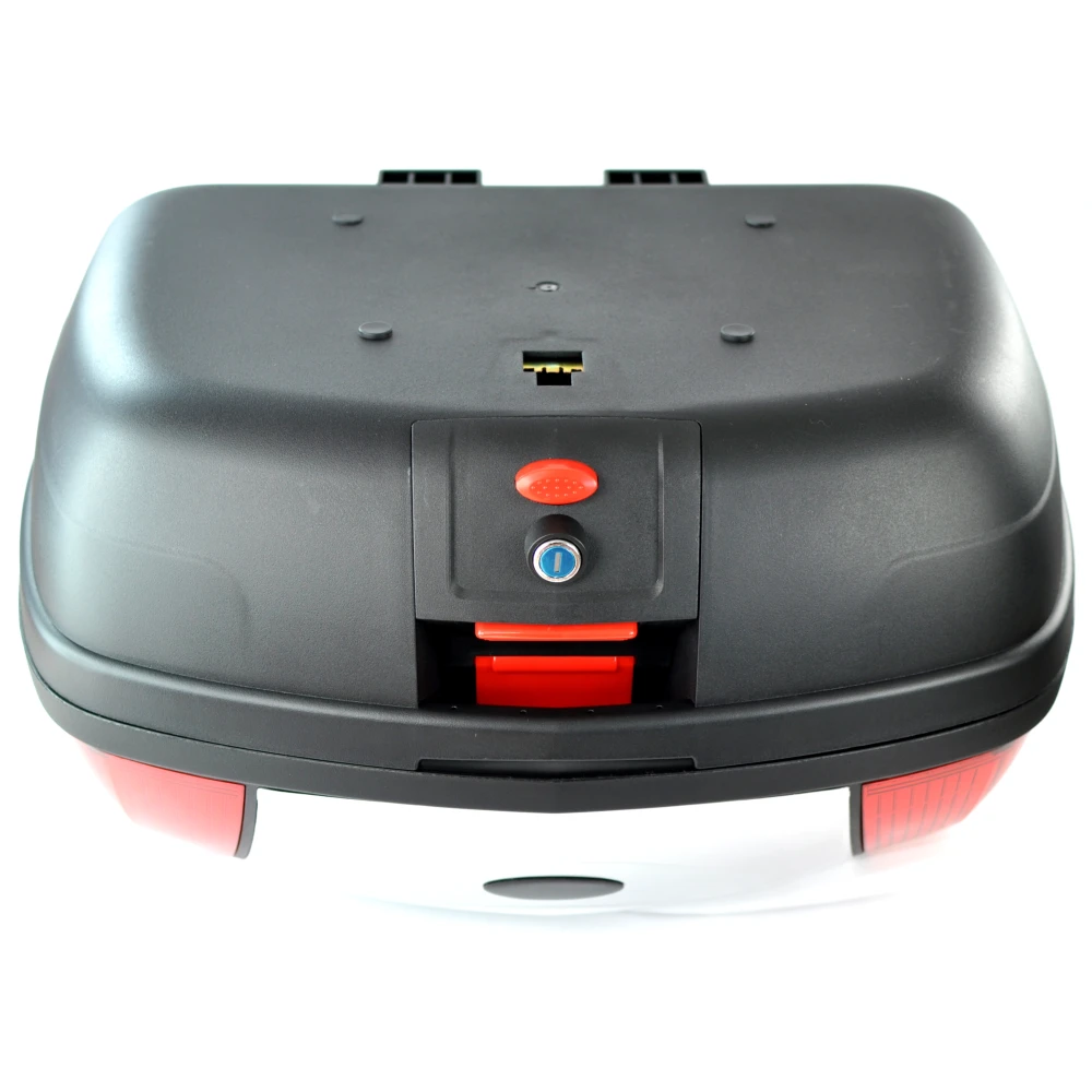Baül de moto 46 litres universal plata - maleta XXL per a 2 cascos amb pany