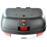 Baül de moto 46 litres universal plata - maleta XXL per a 2 cascos amb pany