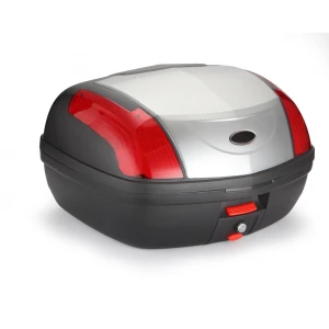 Baül de moto 46 litres universal plata - maleta XXL per a 2 cascos amb pany