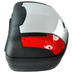 Baül de moto 46 litres universal plata - maleta XXL per a 2 cascos amb pany