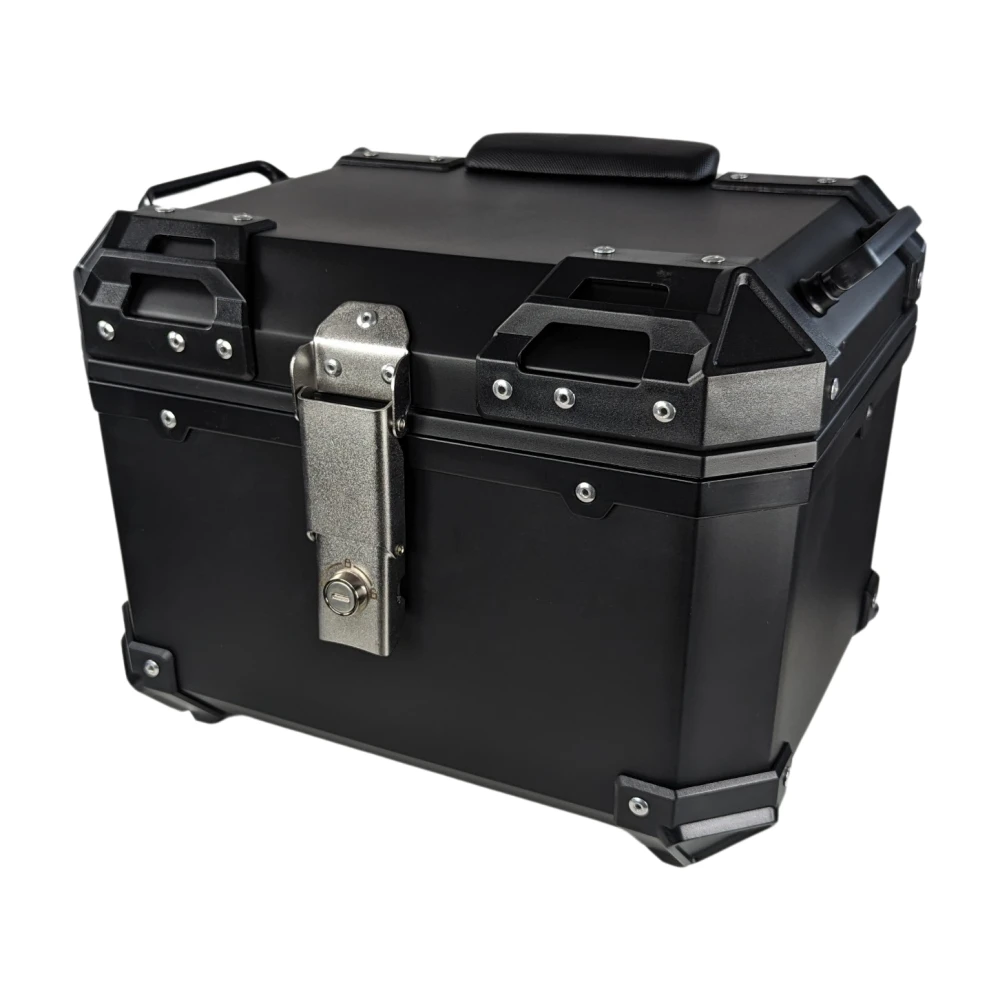 Top case universal per a moto 36L amb respatller lumbar i maleter quadrat en ABS negre