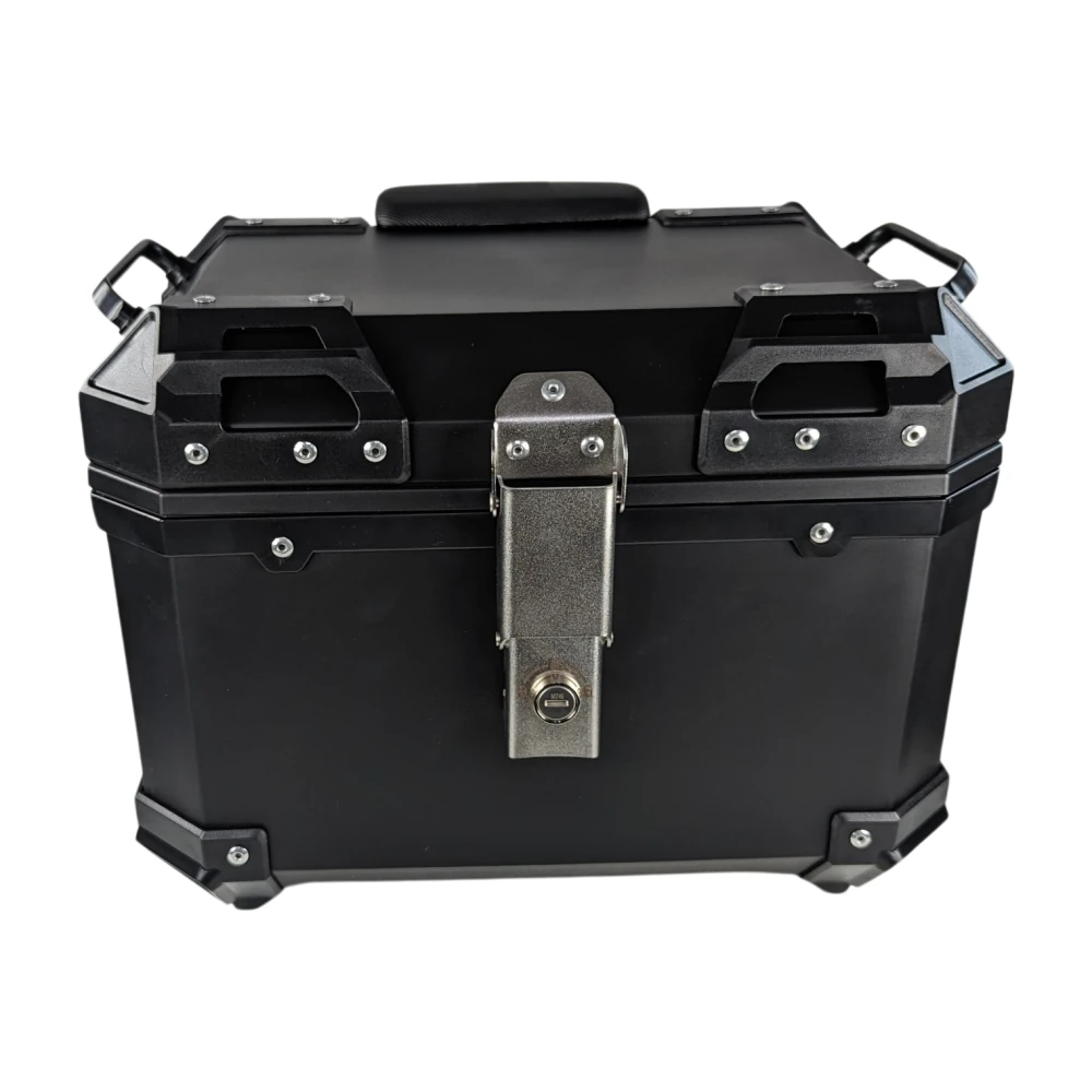 Top case universal per a moto 36L amb respatller lumbar i maleter quadrat en ABS negre