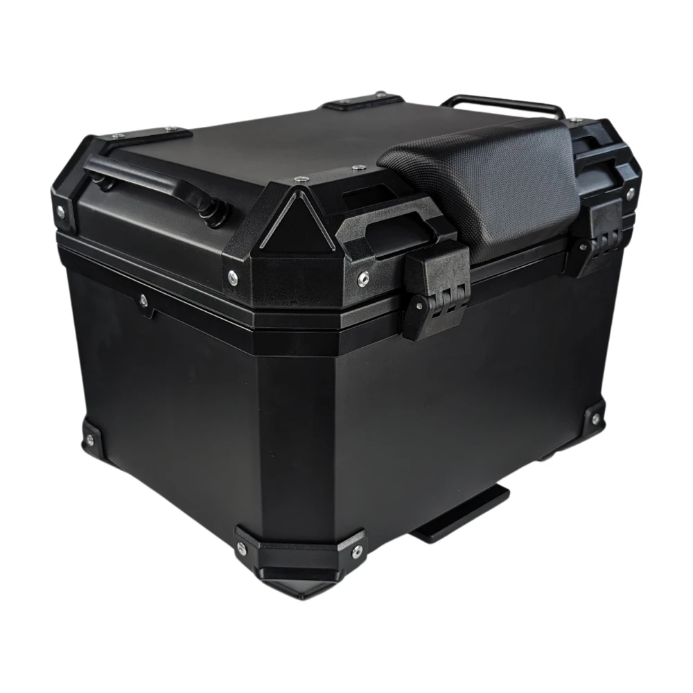 Top case universal per a moto 36L amb respatller lumbar i maleter quadrat en ABS negre
