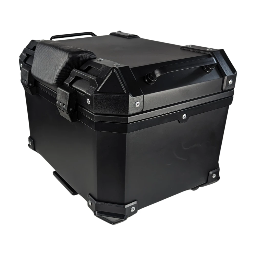 Top case universal per a moto 36L amb respatller lumbar i maleter quadrat en ABS negre