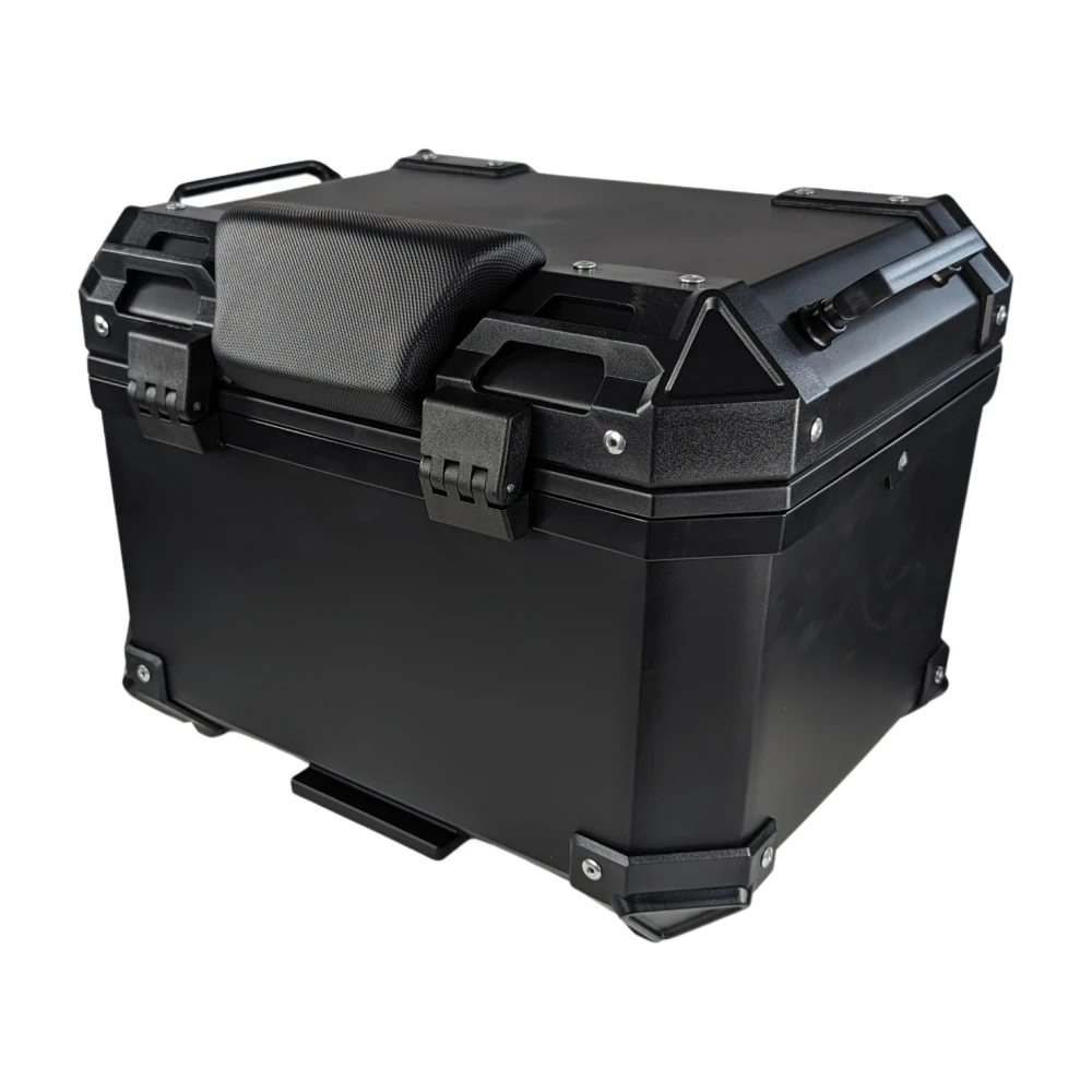 Top case universal per a moto 36L amb respatller lumbar i maleter quadrat en ABS negre