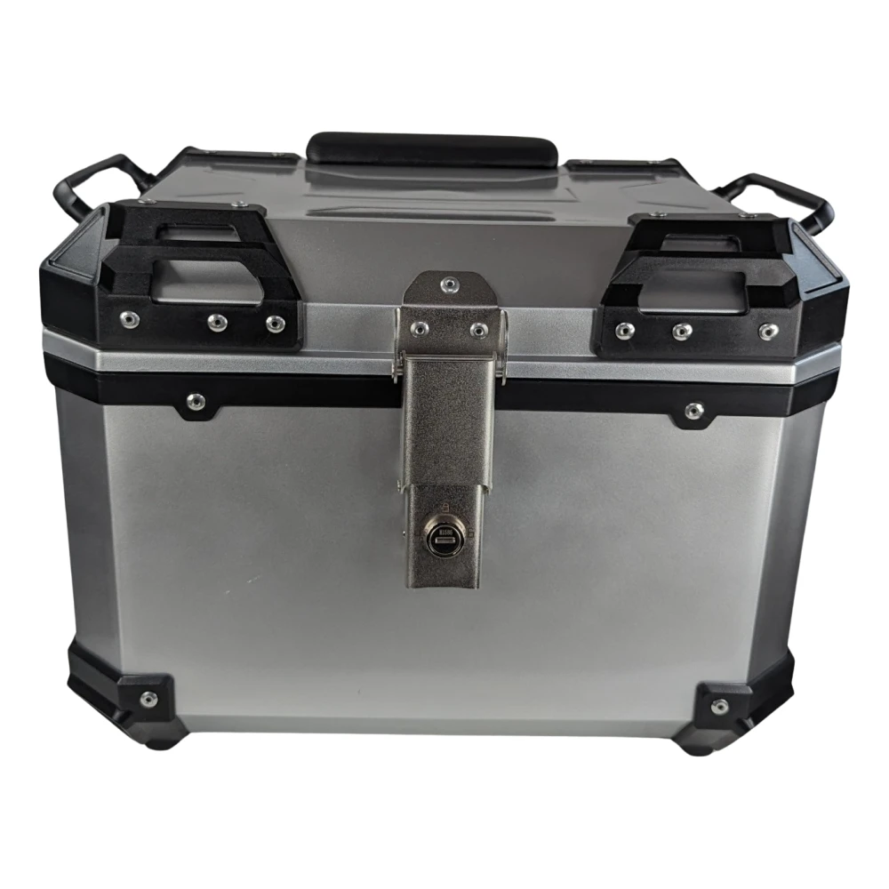 Baül universal moto 45L plata - maleta portacascs quadrada per a 1 casc