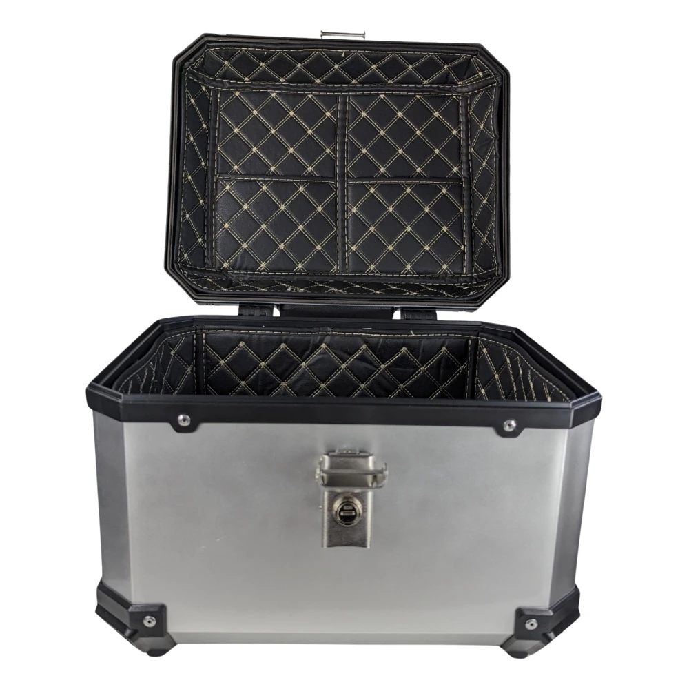 Baül universal moto 45L plata - maleta portacascs quadrada per a 1 casc
