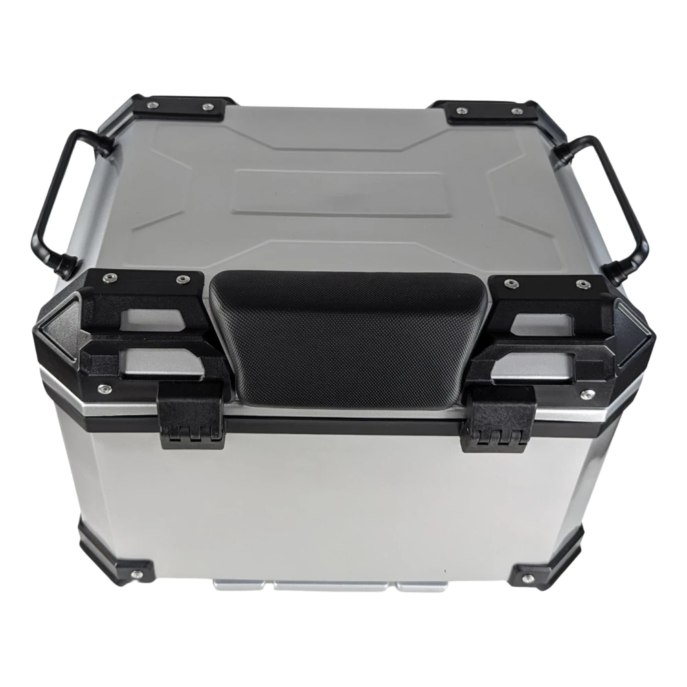 Baül universal moto 45L plata - maleta portacascs quadrada per a 1 casc