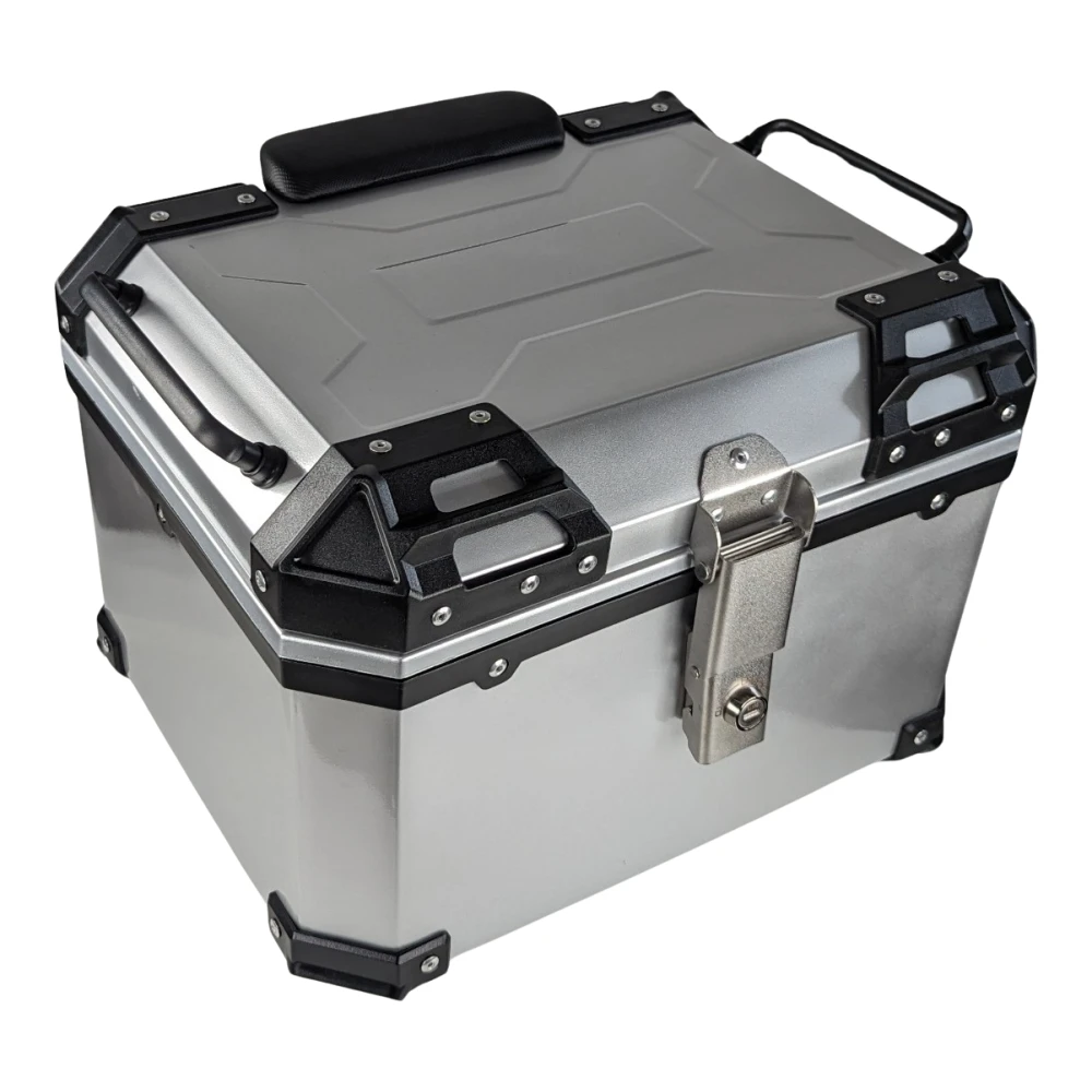 Baül universal moto 45L plata - maleta portacascs quadrada per a 1 casc