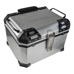 Baül universal moto 45L plata - maleta portacascs quadrada per a 1 casc